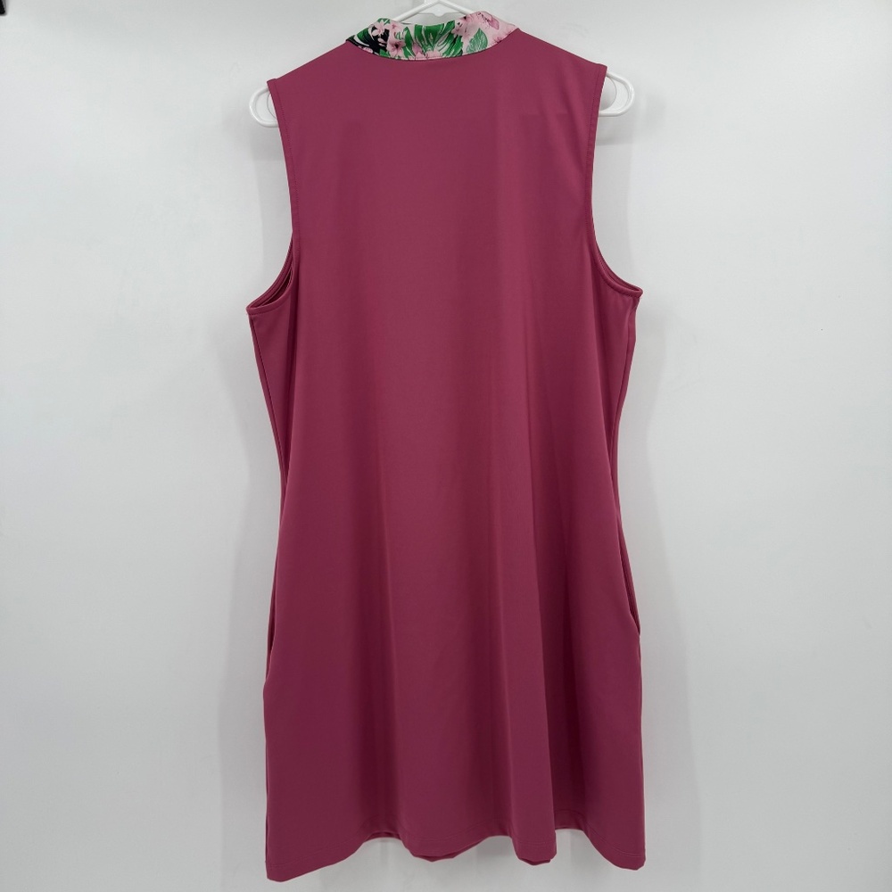 Tommy Bahama Dress Women XL Pink Golf Sleeveless Performance Stretch Pockets - Picture 4 of 9